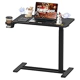 FLEXISPOT H7 Adjustable Overbed Bedside Table with Wheels Pneumatic Mobile Standing Desk Laptop Desk Rolling Computer Cart Movable Overbed Tables Hospital Home Use(27.6
