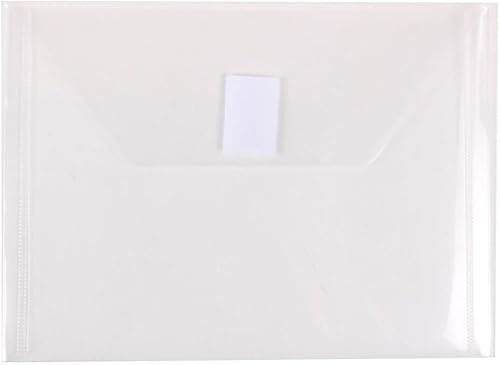 Miniatura 9 de JAM PAPER Sobres de plástico con cierre de gancho y bucle, folleto legal, 9 34 x 14 12, transparente, paquete de 12