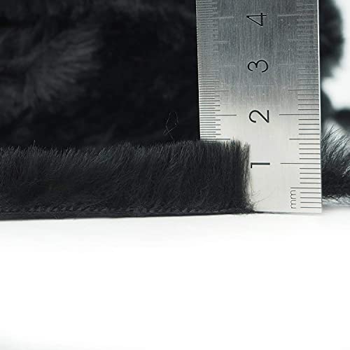 Image of NICEEC Faux Fur Yarn Super Soft, Chunky & Fluffy, Eyelash Yarn for Crochet & Knitting(Total Length 210yds /10.6oz) - Black /300g