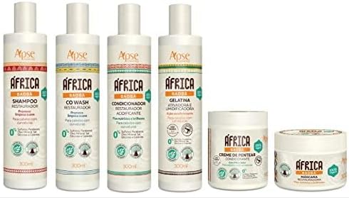 Apse Africa Baobá Shampoo e Co Wash e Condicionador e Gelatina e ...