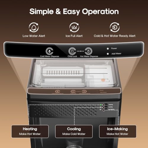 Image of ICEPURE 4-in-1 Bottom Loading Water Cooler Dispenser with Ice Maker