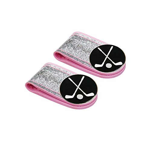 GOLTERS Glitering PVC Golf Hat Clip with Ball Marker(2pcs hat Clip&2pcs Ball Marker)