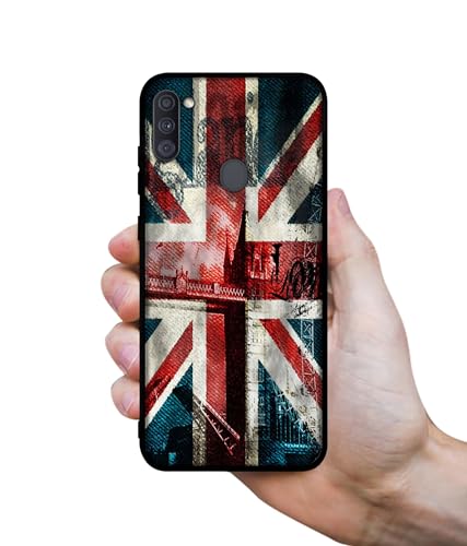 Image of London Flag Wallpaper Design Premium 2D Printed Metal Back Case Cover for Samsung Galaxy A11 4G / M11 4G