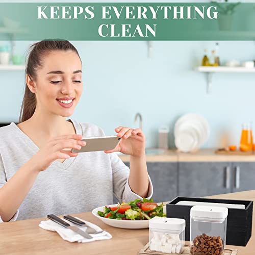 2 Pcs Solid Wood Paper Towel Dispenser Wall Mounted Folded Paper Towel Holder With Lid Countertop Black Napkin Holder For Bathroom C Fold, Z Fold, Trifold Hand Paper Towel Home Kitchen Office Toilet #TOP5