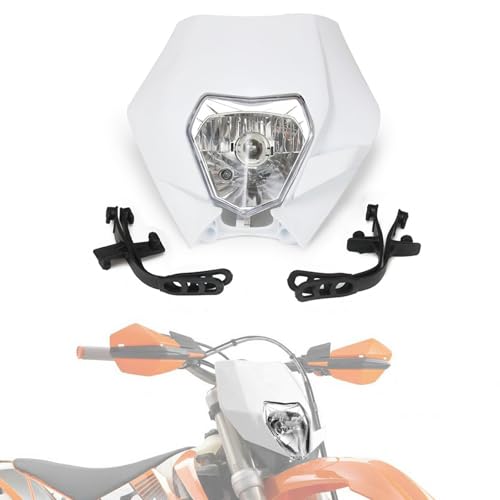 AnXin Faro Moto Dirt Bike Faro Anteriore Universale per EXC250 SX250 SXF250 EXC450 SX350 SXF450 EXC525 Etc più Dirt Pit Bike Enduro Supermoto