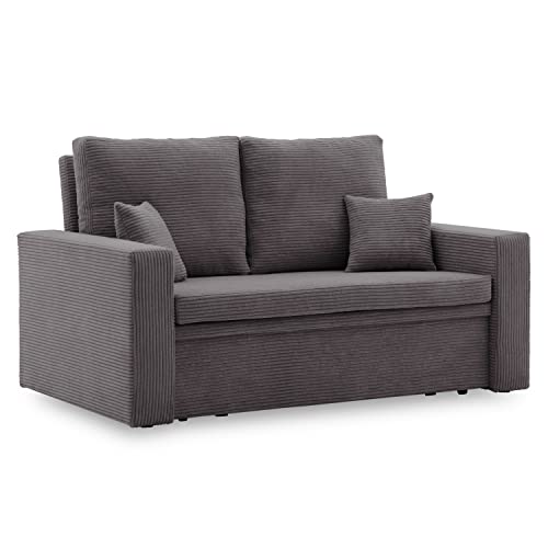 Sofa Aikido I 150x85 - mit schlaffunktion - Farben zur Auswahl - modernen Sofa - mit Bettkasten - Moderner Cordstoff - Stoff POSO (POSO 022)