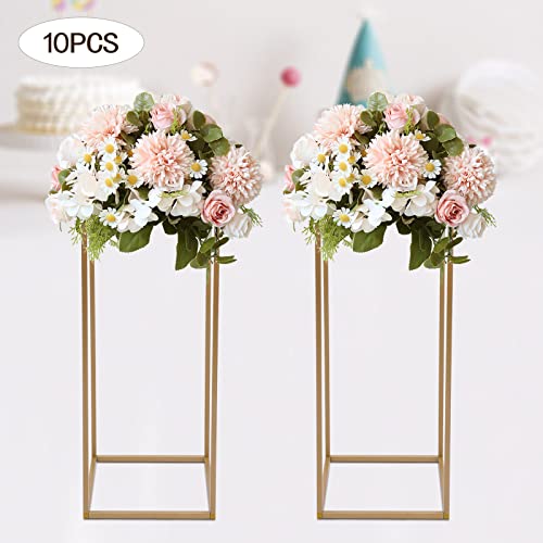 Centres de table de mariage avec vases dorés géométriques JINPRDAMZ