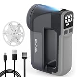 BEAUTURAL Leva Pelucchi Elettronico Ricaricabile USB-C con 3 Velocità, Display LED, Luce Frontale e 6 Lame – Ideale per Vestiti, Mobili e Tutti i Tipi di Tessuto, Colore Grigio