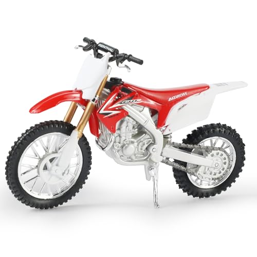 Risopen Dirtbike Compatible for Honda CRF 450 Dirt Bike Model 1:18 Motorcycle Bike Toy Motocross Model Red Motorcycle Toy Supercross Collection Gift for Men
