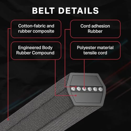 Image of BESTORQ AA90 Rubber V-Belt, Wrapped /Hex, Black, 92 inch Length x 0.5 inch Width x 0.42 inch Height