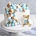 Bear Cake Toppers Bear Balls Cake Decorations with Stars Clouds Cake Toppers for Boy Girl Baby Shower Birthday Party Decorations (Blue Bear Set)