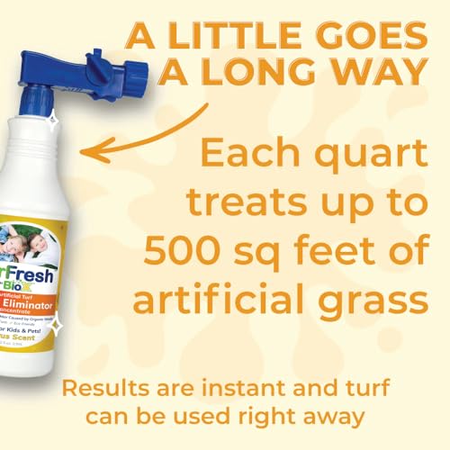 TurFresh BioX+ – Eliminador de odores para animais de estimação de relva artificial, frasco de 946 m
