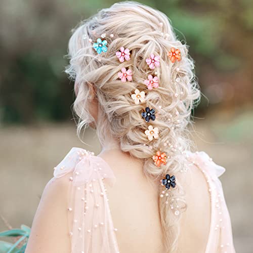 12Pcs Small Flower Hair Clips Crystal Small Flower Clips Cute Flower Shaped Hair Clips For Long Braid Hairstyles Hair Wedding Hair Barrettes Bridal Hair Accessories For Women #TOP5