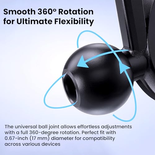 Image of MOOSH Universal Car Mount Holder for iPhone Android and All Smartphones, 360 Rotating Dashboard & Windshield Mobile Stand with Strong Suction, Anti-Shock Grip, Adjustable Viewing Angles (Black)