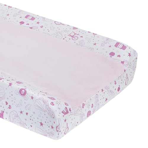 Image of Disney Princess - Dare to Dream Super Soft Pink and White Changing Pad Cover