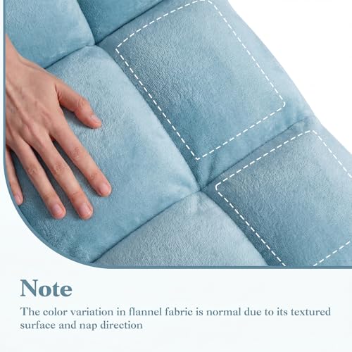 Image of Giantex Folding Floor Chair with Back Support, 14 Adjustable Position, Padded Sleeper Bed, Couch Recliner, Gaming Video Chairs for Adults, Meditation, Living Room (Lake Blue)