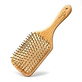 Baasha 100% Natural Wooden Hair Brush With Bamboo Bristles Scalp Massage Hair Brush With Wooden Handle, Bamboo Hair Brush Large Paddle Brush, Wood Square Paddle Brush, Cushion Paddle Brush Large