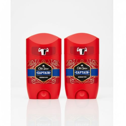 Old Spice Captain Deodorant Stick for Men, Aluminium Free Fresh Deo Stick, Long Lasting Freshness, 50 ml Each (Pack of 2)