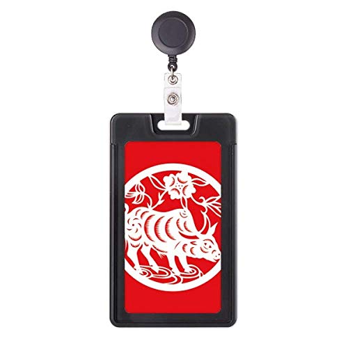 Badge rétractable étui carte papier sculpté animal zodiaque porte-badge enrouleur