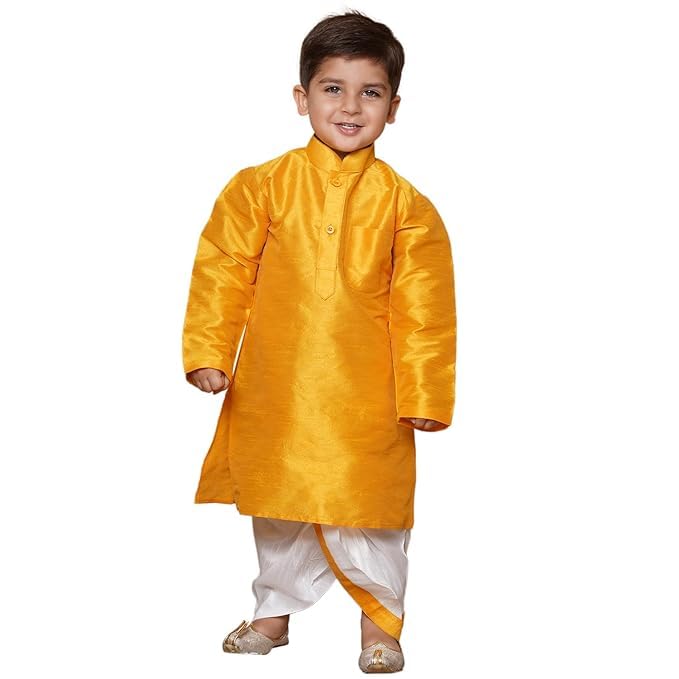 Image of AJ DEZINES Kids Ethnic Wear Pure Cotton Dhoti Kurta Set For Boys
