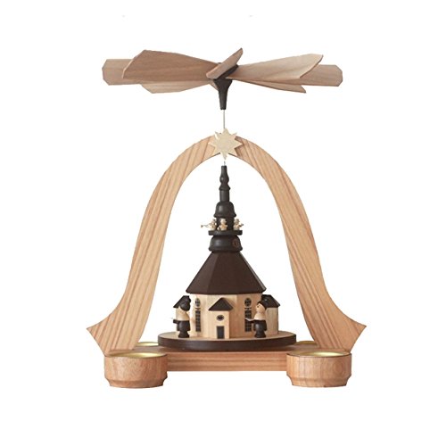 Pyramide de Noël en bois pour remplacer les décorations en plastique église de Seiffen