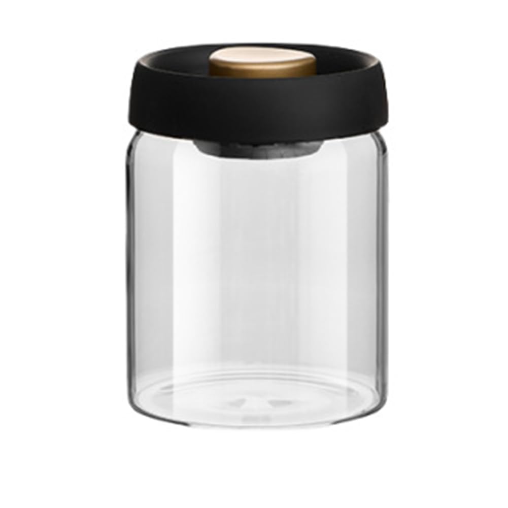 Barfeery Clear Coffee Beans Vacuum Sealed Tank Household Moisture-Proof Air Extraction Airtight Container Food Storage Jars, Easy Install C