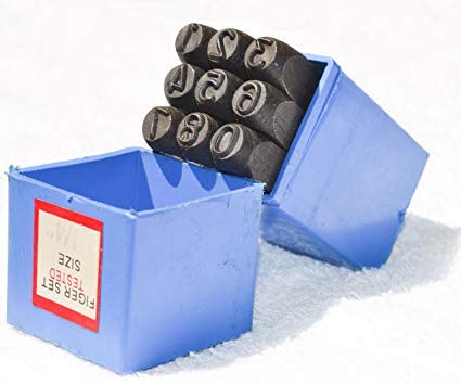 Number Punch Set 1/4" - (6.35 mm) Hardened Steel/Metal Die Jewelers with Case