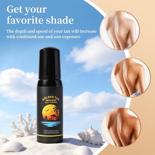Image of Self Tanner Mousse, Sunless Self Tanning Foam Mousse Natural Bronzer Skin for Body, Hydrating Express Body Tanner, Streak Free, Fast Drying, Long Lasting Fake Tan for Women Men, 3.38 Fl Oz