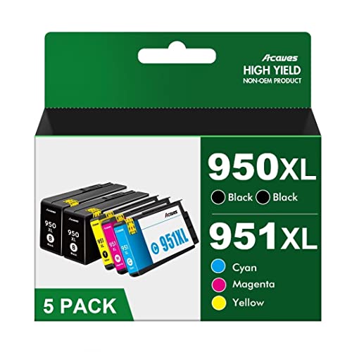 950Xl 951Xl Combo Replacement For Hp 950 951 Ink Cartridges Combo Pack Compatible For Hp Officejet Pro 8600 Ink Cartridges Work For Hp 8100 8110 8610 8615 8616 8620 8625 8630 8640 Printers, 5 Pack #TOP3
