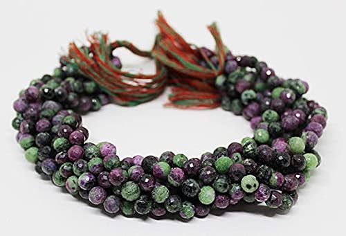 Perles en rubis zoïsite naturelle 7-8 mm pour bracelet de méditation yoga