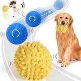 Interactive Ball for Dogs, Automatic Moving Dog Toy Ball with Cover, Bouncing & Rotating Electric Pet Balls for All Breed Sizes Dogs, Interactive Rolling Balls Dog Toys to Keep Them Busy (Blue)