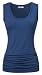 Helloacc Womans Scoop Neck Tank Top Sleeveless Tunic Side Shirring Shirts