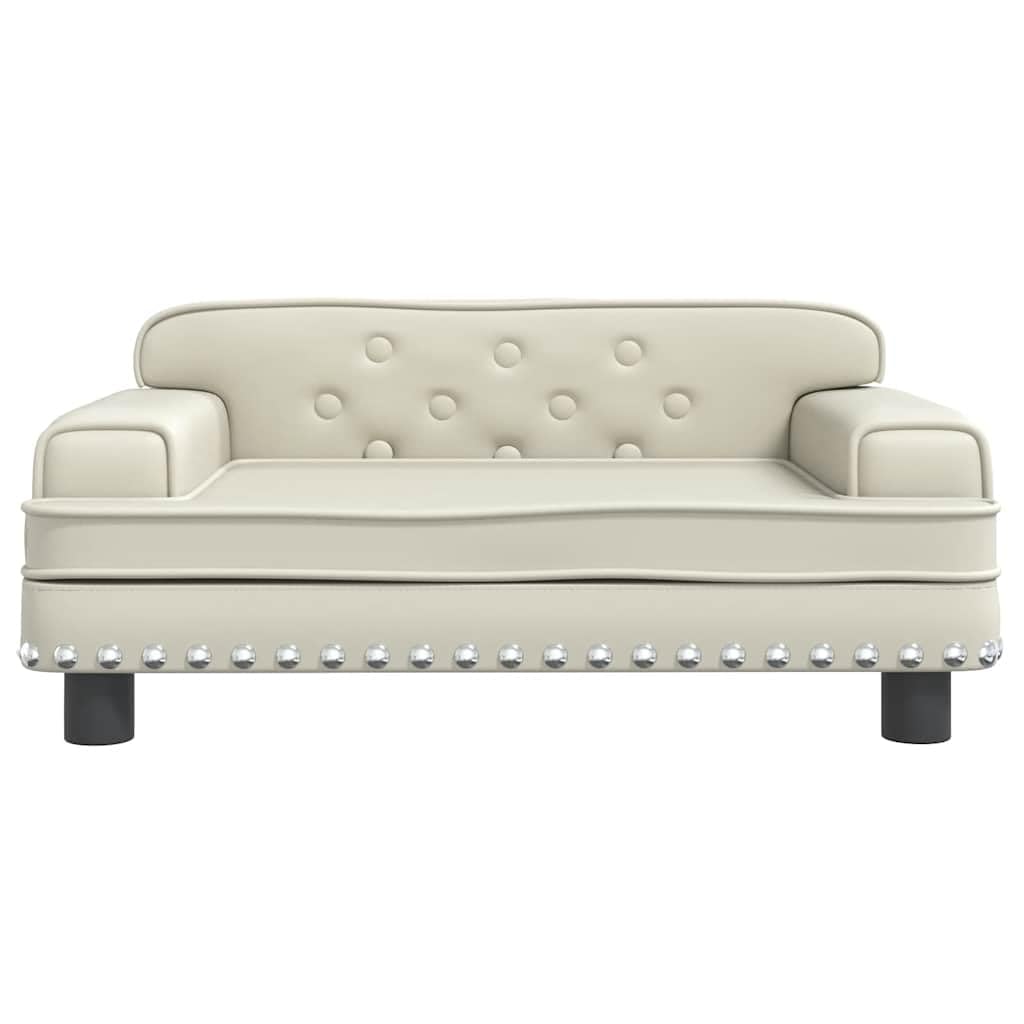 Hundebett Creme 70x45x30 cm Kunstleder Hundebetten Waschbar Outdoor Hundebett, Hundekissen, für mittelgroße Hunde