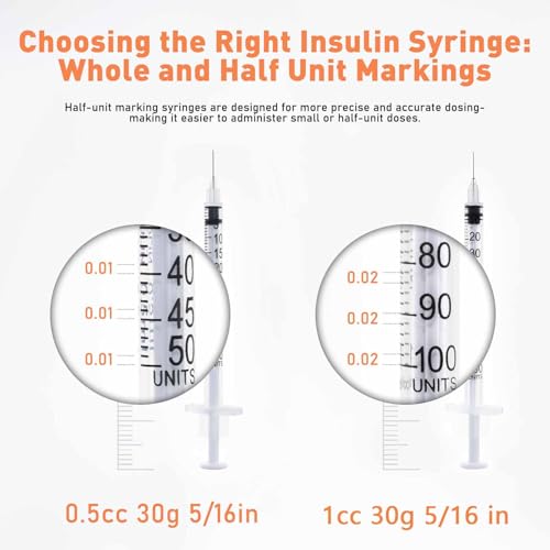 Image of U-100 1cc 30g 5 /16 In (8mm) Syringe with Needle, Individually Wrapped, Pack of 20