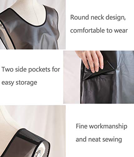 Newgem 100% Waterproof Cross Back Apron With Pockets For Women Men Dishwashing, Cleaning Fish, Lab Work, Dog Grooming, Gardening, Painting White Translucent #TOP5