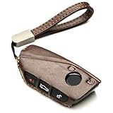 Vitodeco Genuine Leather Key Fob Case Cover Protector Compatible with BMW | 2023-2026 Models | 4-Button | Brown