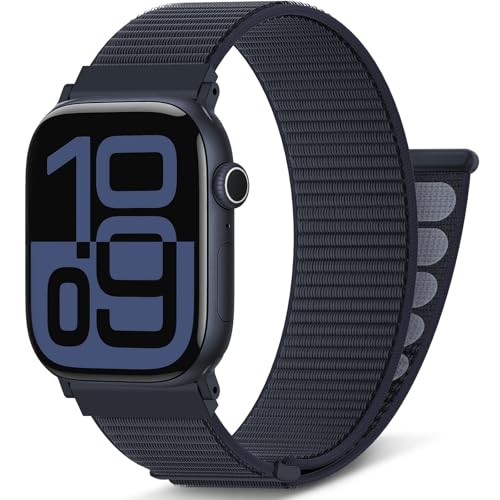 DigiHero Nylon Sport Loop Compatible with Apple Watch Straps 46mm 44mm 42mm 40mm 45mm 41mm 49mm 38mm, for iWatch Series 11 10 9 8 7 6 5 4, SE Ultra 3 2 1, Ink, 46mm/44mm/45mm/49mm