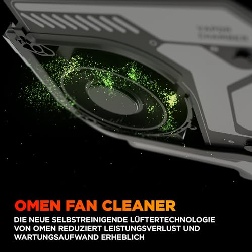 Detailliertes Close-up des RGB-per-Key-Tastaturs am HP Omen MAX mit Numpad und Omen-Logo-Beleuchtung für immersive Nächte.