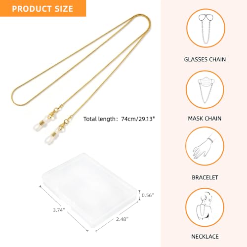 Image of Eyeglass Chain for Women Stylish,Stainless Steel Glasses Strap for Men Women,Eye Glasses Holders Around Neck