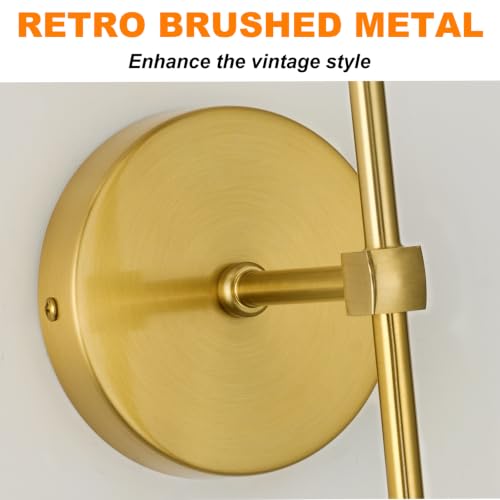 Image of PASSICA DECOR 2 Pack Plug in Wall Sconces Set of 2, Gold for Bedroom Vintage