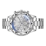Genérico Orologi Da Polso Uomo - Acciaio Inossidabile Orologi in Metallo - per Viaggi Matrimoni Compleanno Incontri Ufficio Eventi Casual Diario Festa del Papà, argento, Consulte la