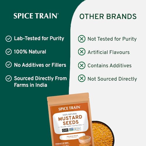 Yellow Mustard Seed (397g/14oz) Non GMO, Gluten Free, 100% Raw, Sourced from India, For Cooking, Pickles, Packed in Resealable Ziplock Pouch