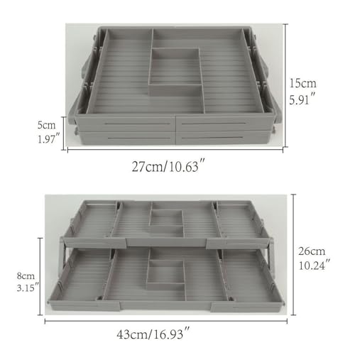 Organizador expandible de mesa: cajón inteligente de niveles para tus cosméticos y joyería diaria 6