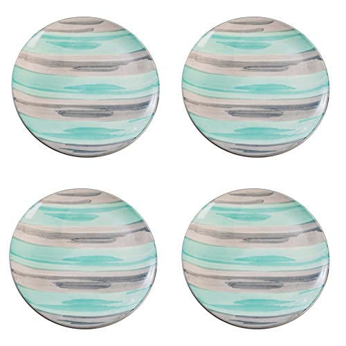Image of HS HINDUSTANI SAUDAGAR Aqua Mist Quarter Ceramic Serving Plates Sets of 4 dinnerware Sets Plates for Dinner Pasta Lunch thali & Dinner Set Handcrafted Ideal Kitchen Designer for Daily Use and Gifting