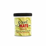 Soulmate African Herbal Hair Grow Cream 12.5 oz | Moisturizing Cream with Jojoba Oil for Smooth & Shiny Hair | Pure Remedy for Scalp Thinning, & Breakage | Natural Conditioner for All Hair Types
