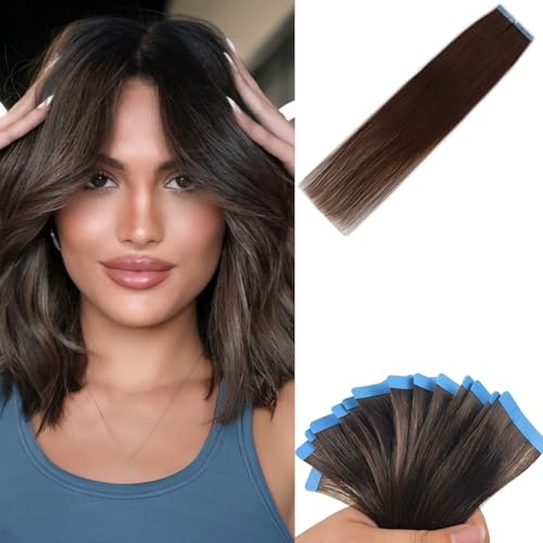 Dark Brown Remy Tape-in Hair Extensions for Women
