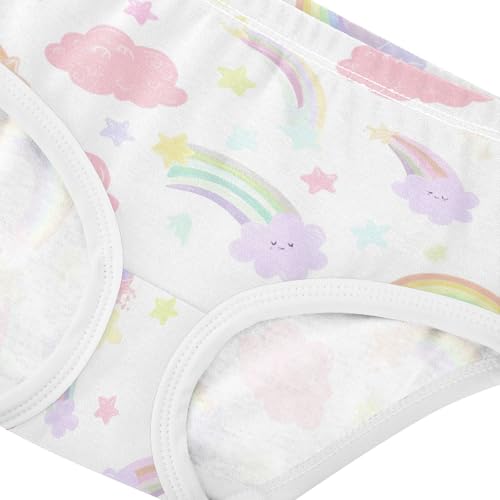 Joisal Girls Underwear Toddler 2t Cotton Girl Panties Cute Designer Briefs Underpants Pastel Colorful Stars Rainbow Cloud4