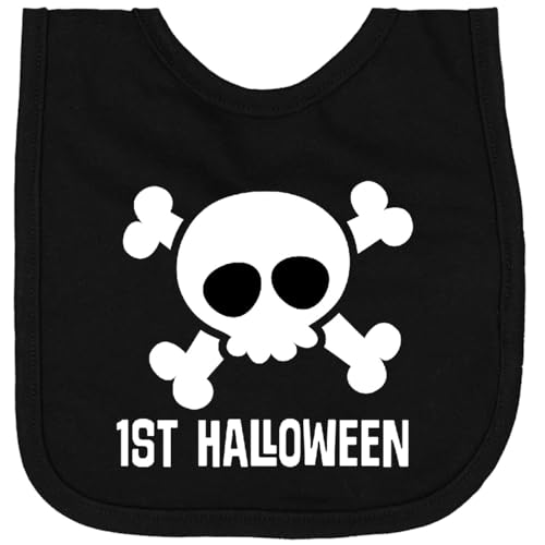 inktastic 1st Halloween Skull and Crossbones Newborn Bib