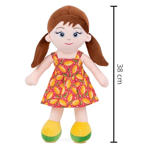 Image of Mirada Yellow Dress Doll Soft Toy | Plush Stuffed Rag Doll Gift for Kids & Girls | Soft Toy, Cute Toys, Baby Toys, Stuffed Toy, Gift Item, Playtime Companion, Room Decor Doll | 38cm