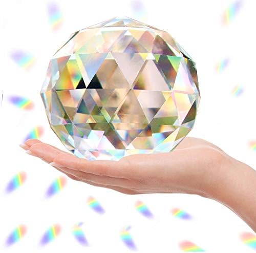 Klarglas Kristall Ball Prisma Suncatcher Regenbogen Maker, Kugel Faceted Blick Ball für Fenster, Feng Shui, Home Office Garten Dekoration (100mm)